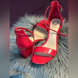 Red Ankle Strap Sandal / Pump 11